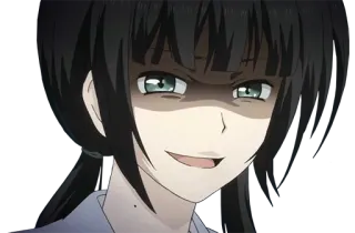 😱 a21983f8 อนิเมะ, ยิ้มเยาะ, สีหน้า, ตัวละคร, ผู้หญิง whatsapp sticker