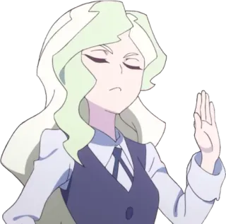 😠 fcfae8ac Diana Cavendish Little Witch Academia อนิเมะ, แม่มด, Little Witch Academia, ไดอาน่า คาเวนดิช, หยุด, มือ whatsapp sticker