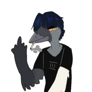 🖕 bb625327 антро, птица, средний палец, курение telegram sticker