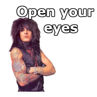 🛴 301a09f3 Open your eyes Nikki Sixx, Mötley Crüe, Estrella de rock, Banda whatsapp sticker