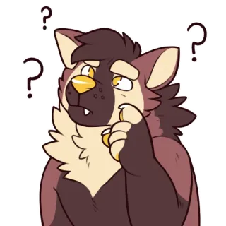 🤷‍♀️ ba23fd7b Furry, Hoạt hình, Bối rối, Câu hỏi, Đang nghĩ, Chó telegram sticker