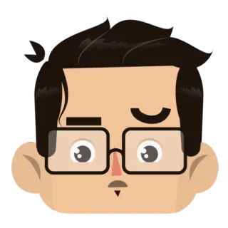 😕 53610ad8 卡通, 人物, 男人, 眼镜, 脸, 肖像 telegram sticker