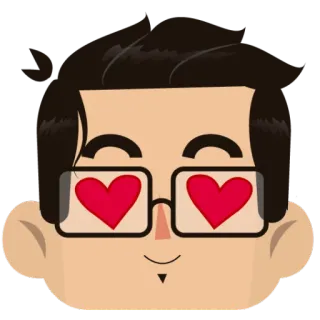 😍 721f3ba7 爱, 心, 眼镜, 眼睛, 微笑, 脸, 喜爱 telegram sticker