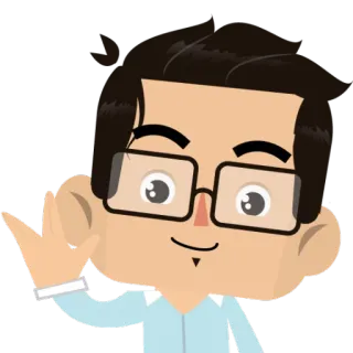 🖖 b297dba1 卡通, 男人, 眼镜, 中指, 手势, 冒犯 telegram sticker