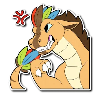 💢 097539a4 용, 만화, 화난, 깃털, 괴물, 생물 whatsapp sticker