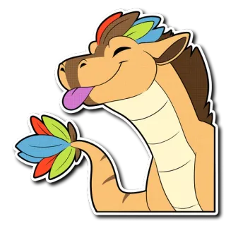 😋 65a1c146 용, 만화, 동물, 판타지, 귀여운, 혀 whatsapp sticker