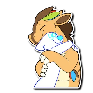 🤗 95b166da yep 퍼리, 포옹, 만화, 귀여운, 동물, 우정 whatsapp sticker