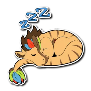 💤 9fec8624 ZZZ 수면, 동물, 만화, 잠, 휴식, 게으른 whatsapp sticker