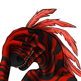 😡 650335ea dinosaurio, raptor, antro, furry, rojo, negro, decepcionado, facepalm telegram sticker