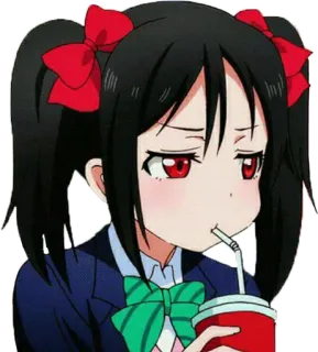 😣 85950cdd Yazawa Nico Love Live! アニメ, 可愛い, 女の子, 矢澤にこ, ラブライブ！, 飲み物 telegram sticker