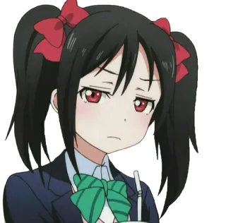😕 cd52c8c8 Nico Yazawa Love Live! アニメ, 女の子, 制服, アイドル, 可愛い, 表情, ラブライブ telegram sticker