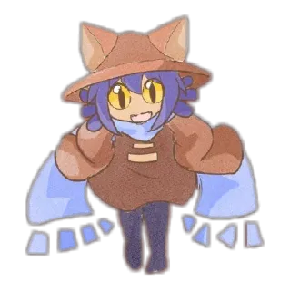 💃 f017172f Niko OneShot mèo, mũ, khăn quàng cổ, anime, one-shot, dễ thương telegram sticker