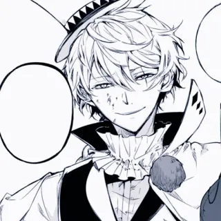 🧋 25f8ea96 Nikolai Gogol Bungou Stray Dogs Anime, Manga, Pagliaccio, Cattivo, Sorrisetto whatsapp sticker