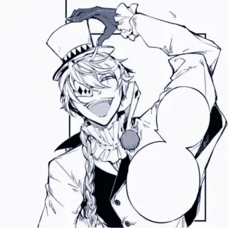 🪃 72da1448 Anime, Clown, Personaggio, Sorriso, Cappello whatsapp sticker