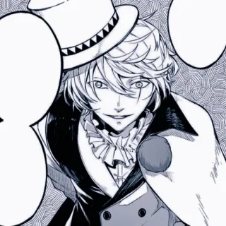 🧋 9c9a5b13 Nikolai Gogol Bungo Stray Dogs Anime, Manga, Personaggio, Cattivo, Cappello whatsapp sticker