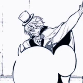 🪃 b2b59f2c Anime, Manga, Personaggio, Cappello a cilindro, Monocolo, Cartone animato whatsapp sticker