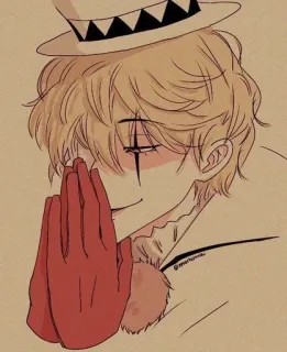 ♦ ec1e02ba chú hề, anime, trang điểm, mũ, hoạt hình telegram sticker