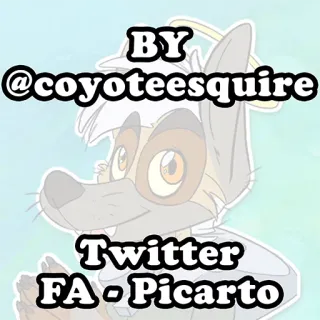 💥 166cc4e8 BY @coyoteesquire Twitter FA - Picarto coyote, dibujos animados, furry, animal, perro, arte, redes sociales telegram sticker