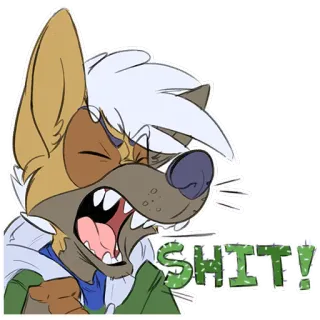 😤 2751faa6 SHIT! palabrota, dibujo animado, ira, furry telegram sticker
