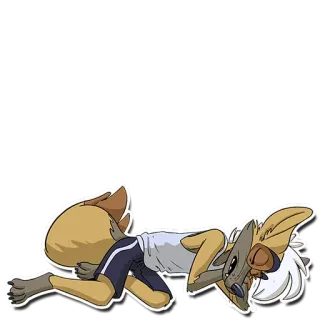💤 39085726 antropomorfo, animal, dibujos animados, acostado, perro, personaje, arte digital telegram sticker