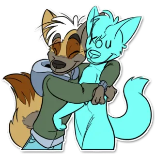 😁 6391b575 Furry, Abrazo, Dibujos animados, Antro, Amigos, Amistad telegram sticker