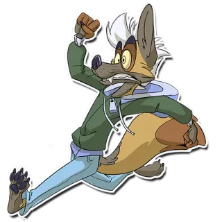 🏃 697ef0f3 Dibujo animado, Antropomórfico, Animal, Corriendo, Personaje telegram sticker