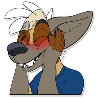 ☺️ 6fc3733f pegatina, dibujos animados, animal, furry, perro, feliz, sonrojado telegram sticker