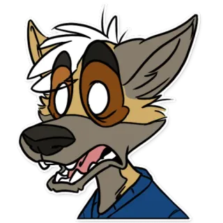 😱 9acbf4ce lobo, dibujos animados, animal, expresión, shock, sorpresa, antropomórfico telegram sticker