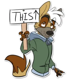 👆 a4a35357 THIS perro, dibujos animados, animal, letrero, señalando telegram sticker