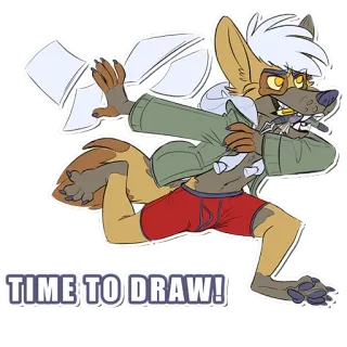 💫 bc4c5f74 TIME TO DRAW! dibujo, furry, cartoon, animal, antropomórfico, papel telegram sticker