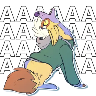 😱 cdf84333 AAAAAAA lobo, dibujos animados, animal, lindo, grito, antropomórfico telegram sticker