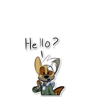 😐 d6d798e2 Hello? hola, dibujo animado, animal, perro, saludo, amigable telegram sticker