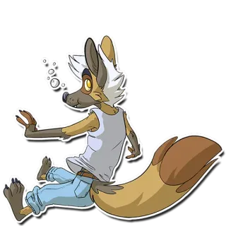 🌊 e73c2612 antropomórfico, lobo, dibujos animados, animal, personaje telegram sticker