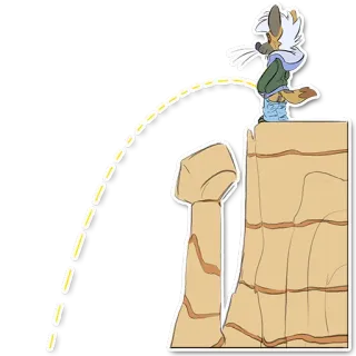 🚽 eab32967 animal, perro, naturaleza, ilustración, acantilado, dibujo animado telegram sticker
