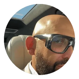 😅 6e42464d man, sunglasses, bald, portrait, person, headshot whatsapp sticker