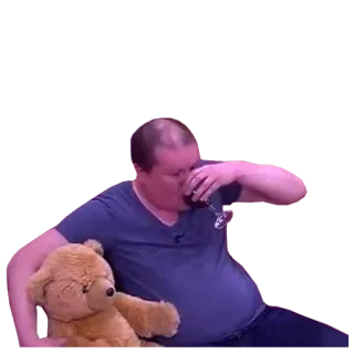 🍷 1b87eb9f pria, boneka beruang, minum, dewasa, duduk telegram sticker