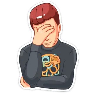 😮 f641c333 Facepalm, Delusione, Fallimento, Arrabbiato, Triste, Imbarazzato, Cartone animato telegram sticker
