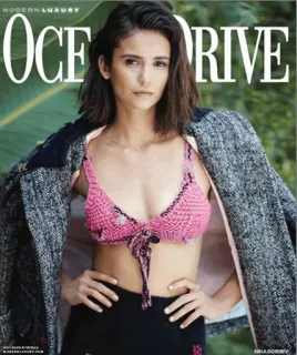 🥀 0515bf67 Ocean Drive OCEAN DRIVE Zeitschriftencover, Nina Dobrev, Promi, Mode, Model, Porträt telegram sticker