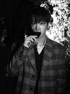 ▪ 9a7de0e2 Mann, Wein, Trinken, Porträt, Schwarzweiß, Mantel telegram sticker