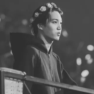 ▪ b61e21fe Kai Koreanisch, K-Pop, Sänger, Blumen, Blumenkranz, Exo telegram sticker
