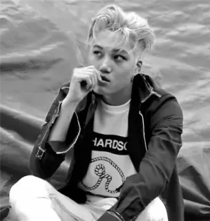 ▪ bb5bbd17 HARDSO Mode, Schwarzweiß, Person, Koreanisch, Promi, Innenbereich telegram sticker