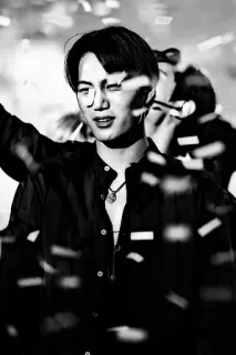 🥀 ae4788c9 người, trắng đen, hoa giấy, đơn sắc, chân dung, nháy mắt whatsapp sticker