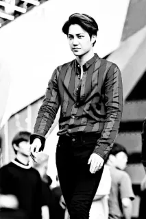 🕸 ea792479 đàn ông, người, người nổi tiếng, trắng đen, thời trang, nam whatsapp sticker