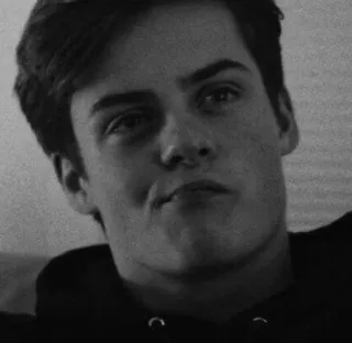 🃏 ba29edf5 persona, uomo, ritratto, faccia, bianco e nero, sorridente telegram sticker