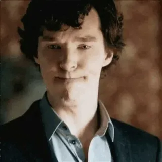 💎 3b10d7de Sherlock Holmes Sherlock Sherlock, Benedict Cumberbatch, série TV, detetive, sorriso irônico, emoção telegram sticker