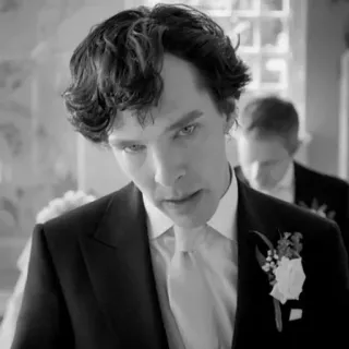 💎 8034c07e Sherlock Holmes Sherlock Sherlock, Benedict Cumberbatch, detetive, série de TV, casamento telegram sticker