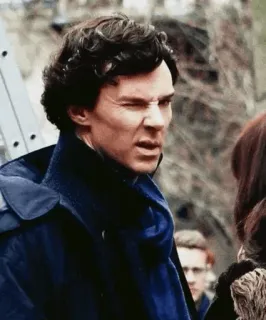 💎 be73db3f Sherlock Holmes Sherlock Benedict Cumberbatch, piscadela, ator, retrato telegram sticker