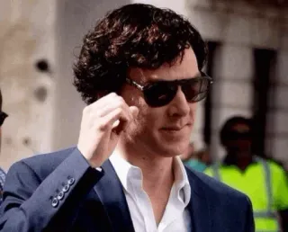 💎 d28943d0 Sherlock Holmes pessoa, óculos de sol, ator, homem, retrato telegram sticker