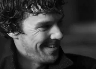 💎 dd3a7bd5 homem, rosto, retrato, sorriso, preto e branco telegram sticker