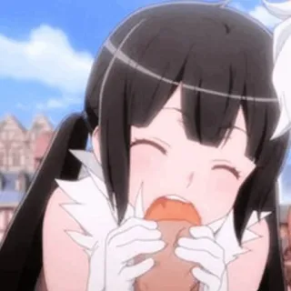 🍷 ef524ae1 动漫, 吃东西, 可爱, 女孩 telegram sticker